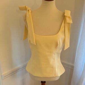 Zara Butter Yellow Sleeveless Top with Bow Straps